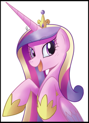 Size: 1071x1477 | Tagged: safe, artist:sallymon, imported from derpibooru, princess cadance, alicorn, pony, female, open mouth, solo