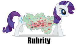 Size: 1000x600 | Tagged: safe, imported from derpibooru, rarity, country, german, germany, map, pun, ruhr, ruhrity, simple background, solo, wat, white background