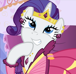 Size: 912x881 | Tagged: safe, imported from derpibooru, screencap, rarity, pony, unicorn, suited for success, clothes, cropped, dress, female, gala dress, hoof on chin, jewelry, looking up, mare, solo, tiara