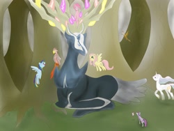 Size: 2560x1920 | Tagged: artist needed, source needed, safe, imported from derpibooru, pinkie pie, princess celestia, rainbow dash, bird, xerneas, crossover, pokémon, pokémon x and y