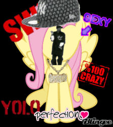 Size: 356x400 | Tagged: safe, imported from derpibooru, fluttershy, animated, blingee, exploitable meme, female, irl, male, meme, photo, snoop dogg, swag, yolo