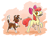 Size: 1000x750 | Tagged: safe, artist:sirpayne, imported from derpibooru, apple bloom, winona, dog, earth pony, pony, female, filly, foal, stick