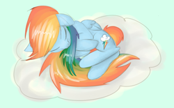 Size: 1280x796 | Tagged: safe, artist:strangemoose, imported from derpibooru, rainbow dash, cute, dashabetes, sleeping