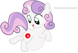 Size: 1364x925 | Tagged: safe, imported from derpibooru, sweetie belle, pony, unicorn, alternate cutie mark, an egg being attacked by sperm, butt, cutie mark, egg cell, female, filly, implied foalcon, impregnation, plot, pregnant, pregnant edit, solo, spermatozoon