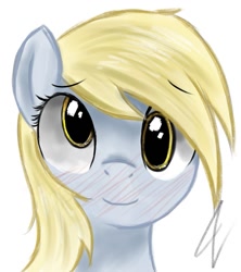 Size: 733x827 | Tagged: artist needed, safe, imported from derpibooru, derpy hooves, pegasus, pony, blushing, cute, female, mare, solo