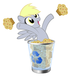 Size: 800x800 | Tagged: source needed, safe, imported from derpibooru, derpy hooves, pegasus, pony, basket, female, mare, microsoft windows, muffin, recycle bin, solo, windows