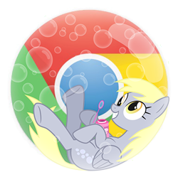 Size: 385x384 | Tagged: source needed, safe, imported from derpibooru, derpy hooves, pegasus, pony, bubble, female, google chrome, icon, mare, solo