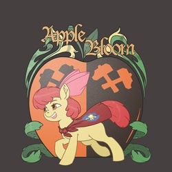 Size: 700x700 | Tagged: safe, artist:kevinsano, imported from derpibooru, apple bloom, pony, cape, clothes, female, solo