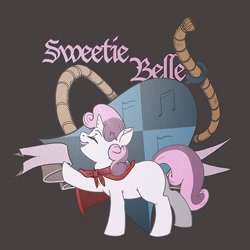 Size: 700x700 | Tagged: safe, artist:kevinsano, imported from derpibooru, sweetie belle, pony, cape, clothes, female, solo