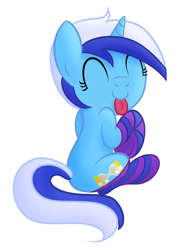 Size: 2896x3944 | Tagged: safe, artist:drawponies, imported from derpibooru, minuette, pony, unicorn, back, clothes, cute, female, minubetes, simple background, socks, solo, striped socks, tongue out, white background