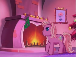 Size: 640x480 | Tagged: safe, imported from derpibooru, screencap, pinkie pie, a very minty christmas, fireplace, g3, house, interior, pink