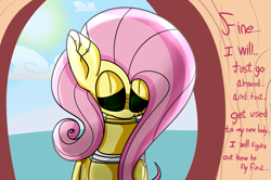 Size: 997x664 | Tagged: safe, artist:extradan, imported from derpibooru, fluttershy, pony, female, flutterbot, solo