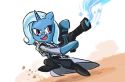 Size: 1051x689 | Tagged: safe, artist:herny, imported from derpibooru, trixie, pony, unicorn, clothes, crossover, female, glasses, gun, mare, medic, solo, team fortress 2