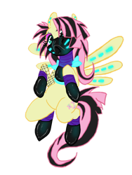 Size: 600x800 | Tagged: safe, artist:candys-killer, imported from derpibooru, fluttershy, cybergoth, dreadlocks, emoshy, mask, neon, rave, respirator