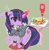 Size: 586x600 | Tagged: safe, artist:kolshica, imported from derpibooru, twilight sparkle, pony, clothes, dress, female, gothic lolita, headband, japanese, ketchup, lolita fashion, magic, pixiv, solo