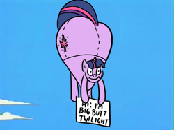 Size: 640x480 | Tagged: artist needed, source needed, safe, imported from derpibooru, twilight sparkle, pony, balloon, big butt skinner, butt, female, hot air balloon, huge butt, impossibly large butt, large butt, parody, plot, simpsons did it, solo, the simpsons, twibutt, twilight has a big ass, weather balloon