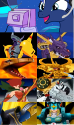 Size: 653x1097 | Tagged: safe, imported from derpibooru, princess luna, wargreymon, gamer luna, digimon, digimon adventure, exploitable meme, herkleskabuterimon, hououmon, meme, metalgarurumon, ophanimon, rosemon, seraphimon, tv meme, vikemon