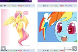 Size: 960x640 | Tagged: safe, imported from derpibooru, fluttershy, rainbow dash, exploitable meme, juxtaposition, juxtaposition win