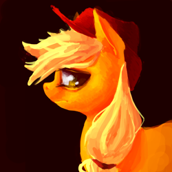 Size: 1000x1000 | Tagged: safe, artist:mewball, imported from derpibooru, applejack, pony, bust, female, portrait, simple background, solo