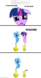 Size: 1008x1920 | Tagged: safe, artist:navitaserussirus, imported from derpibooru, trixie, twilight sparkle, genie, asktwixiegenies, ask, crying, female, lesbian, shipping, tumblr, twixie
