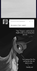 Size: 500x940 | Tagged: safe, artist:marbleyarns, imported from derpibooru, princess luna, pony, under a paper moon, airship, animated, bicorne, captain luna, female, hat, solo, tumblr