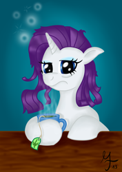 Size: 2893x4092 | Tagged: safe, artist:salahir, imported from derpibooru, rarity, messy mane, tea