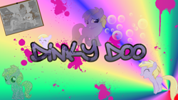 Size: 1366x768 | Tagged: safe, artist:kirbydude64, imported from derpibooru, derpy hooves, dinky hooves, doctor whooves, time turner, pony, baby, baby pony, equestria's best mother, foal, photo, vector, wallpaper