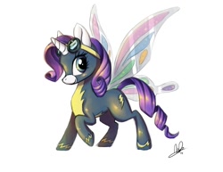 Size: 800x618 | Tagged: safe, artist:lanmana, imported from derpibooru, rarity, butterfly wings, costume, glimmer wings, solo, wonderbolts, wonderbolts uniform