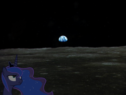 Size: 1600x1200 | Tagged: safe, edit, imported from derpibooru, princess luna, pony, earth, female, moon, planet, ponies in real life, solo, stars