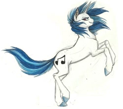 Size: 800x713 | Tagged: safe, artist:earthsong9405, imported from derpibooru, dj pon-3, vinyl scratch, pony, unicorn, female, rearing, solo