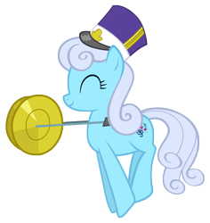 Size: 4936x5221 | Tagged: safe, artist:fooblued, imported from derpibooru, linky, shoeshine, pony, absurd resolution, alternate cutie mark, background pony, cymbals, hat, musical instrument, musician, simple background, transparent background, vector
