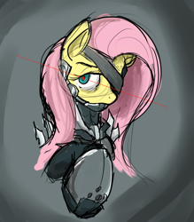 Size: 770x880 | Tagged: safe, artist:reiduran, imported from derpibooru, fluttershy, cyborg, crossover, female, metal gear, metal gear rising, raiden, solo