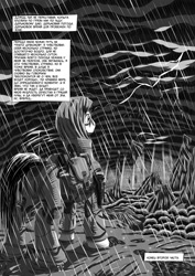 Size: 1414x2000 | Tagged: safe, artist:appleman86, imported from derpibooru, comic, crossover, monochrome, palindrome get, russian, s.t.a.l.k.e.r., thunderstorm