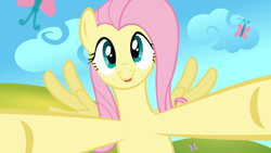 Size: 1920x1080 | Tagged: safe, imported from derpibooru, fluttershy, cute, faic, hug