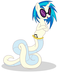 Size: 1024x1252 | Tagged: safe, artist:elsdrake, imported from derpibooru, dj pon-3, vinyl scratch, lamia, original species, female, simple background, solo, species swap, transparent background, vector