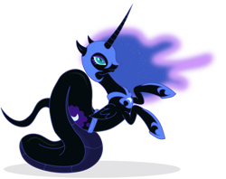 Size: 1024x811 | Tagged: safe, artist:elsdrake, imported from derpibooru, nightmare moon, lamia, original species, female, simple background, solo, species swap, transparent background, vector