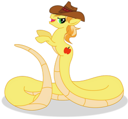 Size: 1024x951 | Tagged: safe, artist:elsdrake, imported from derpibooru, braeburn, lamia, original species, male, simple background, solo, species swap, transparent background, vector