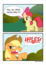 Size: 3496x4961 | Tagged: safe, imported from derpibooru, apple bloom, applejack, comic, math, that pony sure does love apples