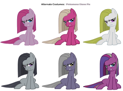 Size: 3700x2750 | Tagged: safe, artist:moongazeponies, artist:pika-robo, imported from derpibooru, cupcake (g4), limestone pie, marble pie, pinkie pie, pinkie pie (g3), sugarcup, surprise, earth pony, pony, alternate clothes, alternate costumes, female, g1, g1 to g4, g3, g3 to g4, g4, generation leap, mare, palette swap, pinkamena diane pie, pinkamena diane pie (g3), recolor, simple background, surprisamena, transparent background