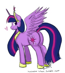 Size: 800x900 | Tagged: safe, artist:hasana-chan, imported from derpibooru, twilight sparkle, alicorn, pony, 30 minute art challenge, butt, female, mare, plot, twilight sparkle (alicorn)