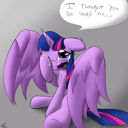 Size: 894x894 | Tagged: safe, artist:chaikeon, imported from derpibooru, twilight sparkle, alicorn, pony, magical mystery cure, alicorn drama, crying, twilight sparkle (alicorn)