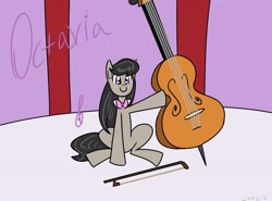 Size: 1280x947 | Tagged: safe, artist:mofetafrombrooklyn, imported from derpibooru, octavia melody, pony, cello, female, musical instrument, smiling, solo