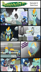 Size: 681x1174 | Tagged: safe, artist:pipersack, imported from derpibooru, lightning dust, nightshade, comic, shadowbolts