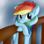 Size: 800x800 | Tagged: safe, artist:little-tamia, imported from derpibooru, rainbow dash, looking up, solo