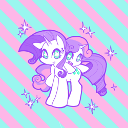 Size: 570x570 | Tagged: safe, artist:shiro, artist:x0x0-x0x0, imported from derpibooru, rarity, sweetie belle, pixiv