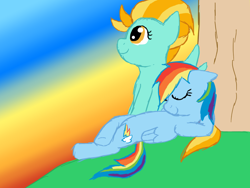 Size: 1024x768 | Tagged: artist needed, safe, imported from derpibooru, lightning dust, rainbow dash, 30 minute art challenge