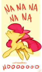 Size: 406x692 | Tagged: safe, artist:capnpea, imported from derpibooru, apple bloom, earth pony, pony, female, filly, singing