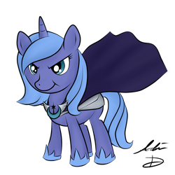 Size: 2000x2000 | Tagged: safe, artist:foreverincompetent, imported from derpibooru, princess luna, pony, cape, clothes, female, simple background, solo, woona