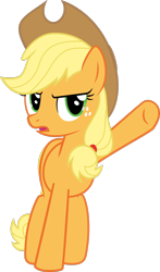 Size: 1280x2171 | Tagged: artist needed, source needed, safe, imported from derpibooru, applejack, earth pony, pony, suited for success, female, mare, raised hoof, simple background, transparent background, vector