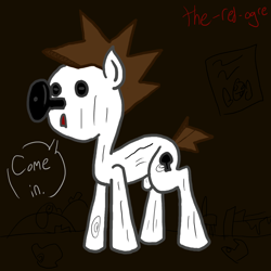 Size: 1280x1280 | Tagged: safe, artist:the-red-ogre, imported from derpibooru, 30 minute art challenge, door, ponified